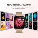 Avalue AMOLED & AI Smartwatch Dames & Heren - Activity Tracker met Bluetooth Call, Stappenteller en Bloeddrukmeter - Geschikt voor alle Smartphones - Roségoud