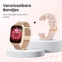 Avalue AMOLED & AI Smartwatch Dames & Heren - Activity Tracker met Bluetooth Call, Stappenteller en Bloeddrukmeter - Geschikt voor alle Smartphones - Roségoud