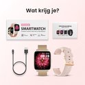 Avalue AMOLED & AI Smartwatch Dames & Heren - Activity Tracker met Bluetooth Call, Stappenteller en Bloeddrukmeter - Geschikt voor alle Smartphones - Roségoud