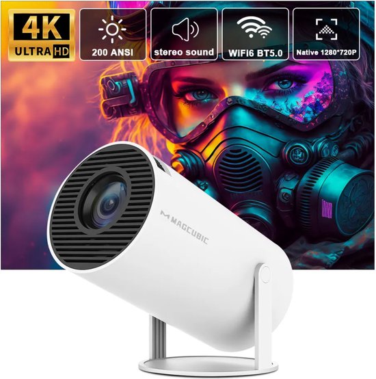 Magcubic-projector HY300 Pro 4K Android 11 Dual Wifi6 260ANSI Allwinner H713 BT5.0 1080P 1280 * 720P Home Cinema Outdoor-projector