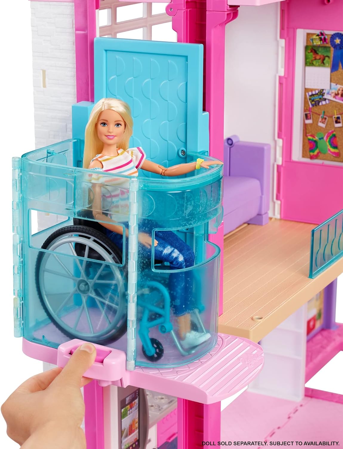 Barbie Droomhuis - Poppenhuis met 8 Kamers - Lift, Zwembad en Glijbaan - 70 Accessoires - 1 m hoog en 1,20 m breed - Cadeau voor Kinderen vanaf 3 Jaar