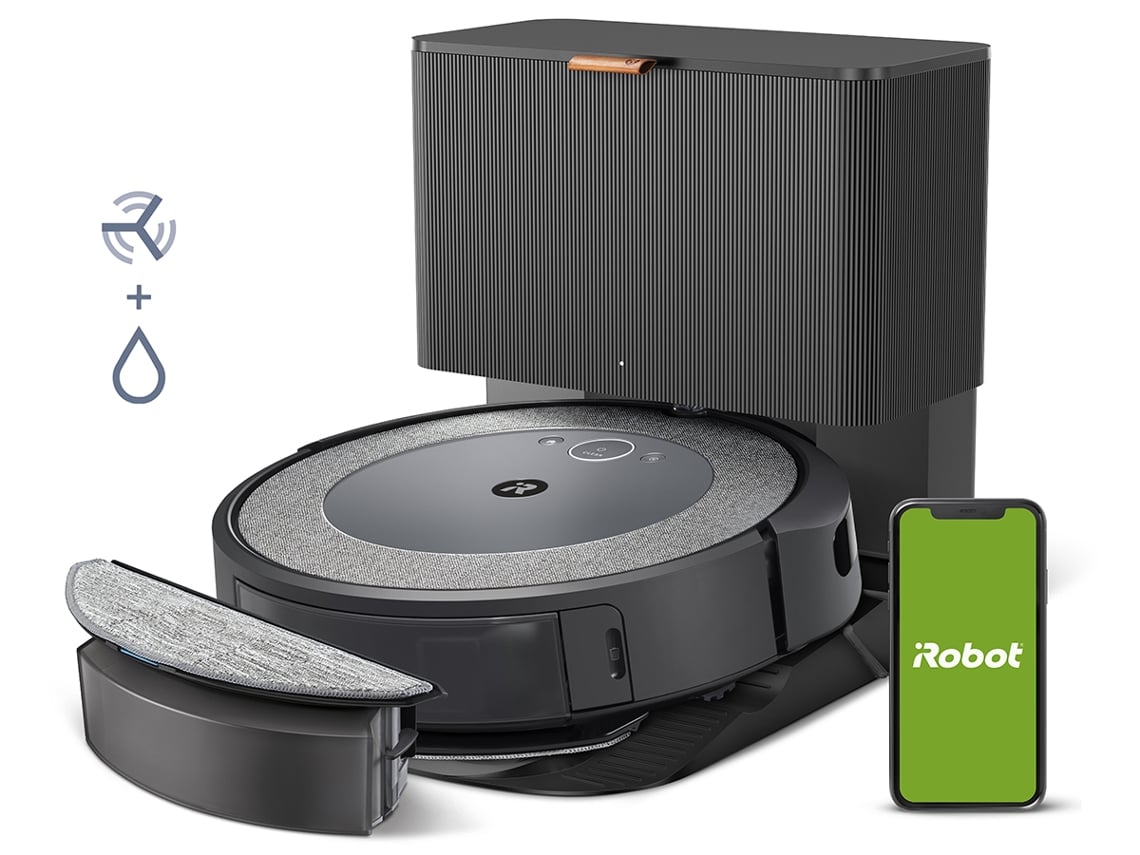 IROBOT Roomba Combo I5+ Grijze getextureerde robotstofzuiger